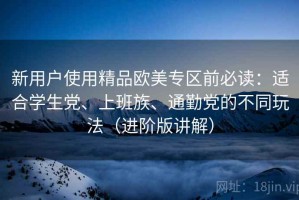 新用户使用精品欧美专区前必读：适合学生党、上班族、通勤党的不同玩法（进阶版讲解）