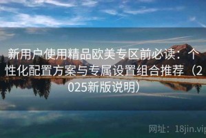 新用户使用精品欧美专区前必读：个性化配置方案与专属设置组合推荐（2025新版说明）