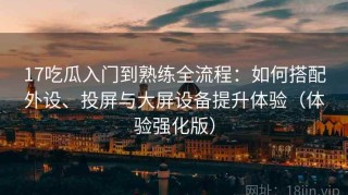 17吃瓜入门到熟练全流程：如何搭配外设、投屏与大屏设备提升体验（体验强化版）