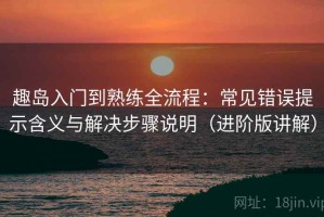 趣岛入门到熟练全流程：常见错误提示含义与解决步骤说明（进阶版讲解）