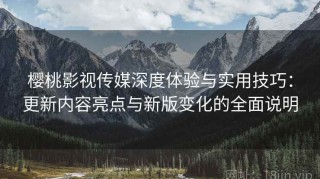 樱桃影视传媒深度体验与实用技巧：更新内容亮点与新版变化的全面说明