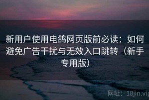 新用户使用电鸽网页版前必读：如何避免广告干扰与无效入口跳转（新手专用版）