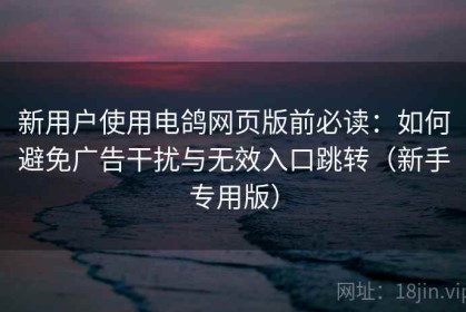 新用户使用电鸽网页版前必读：如何避免广告干扰与无效入口跳转（新手专用版）