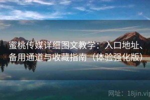 蜜桃传媒详细图文教学：入口地址、备用通道与收藏指南（体验强化版）