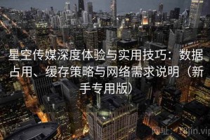 星空传媒深度体验与实用技巧：数据占用、缓存策略与网络需求说明（新手专用版）