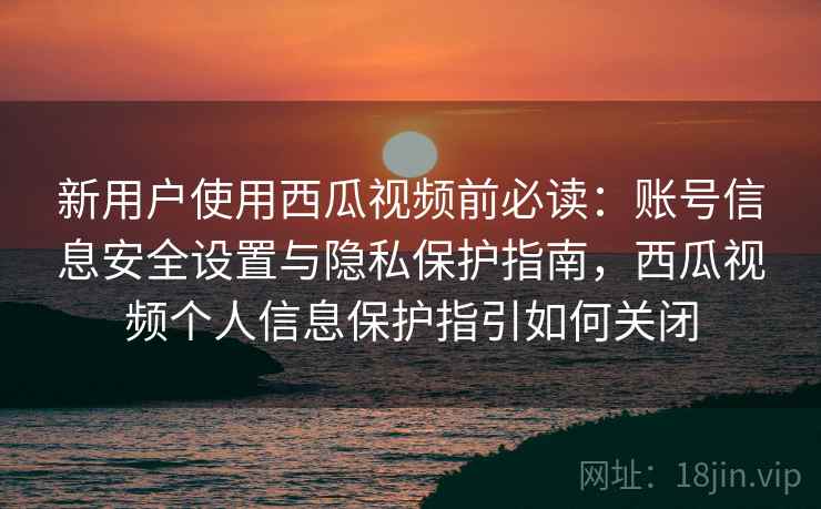 新用户使用西瓜视频前必读：账号信息安全设置与隐私保护指南，西瓜视频个人信息保护指引如何关闭