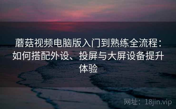 蘑菇视频电脑版入门到熟练全流程：如何搭配外设、投屏与大屏设备提升体验