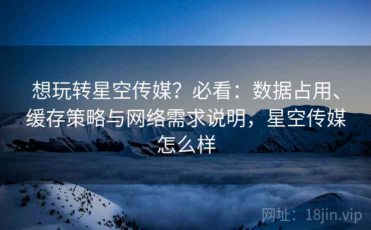 想玩转星空传媒?必看:数据占用、缓存策略与网络需求说明,星空传媒怎么样 想玩转星空传媒?必看:数据占用、缓存策略与网络需求说明,星空传媒怎么样